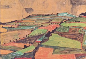 Paysage de champs (Kreuzberg près de Krumau) - Egon Schiele